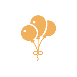 An icon of some balloons